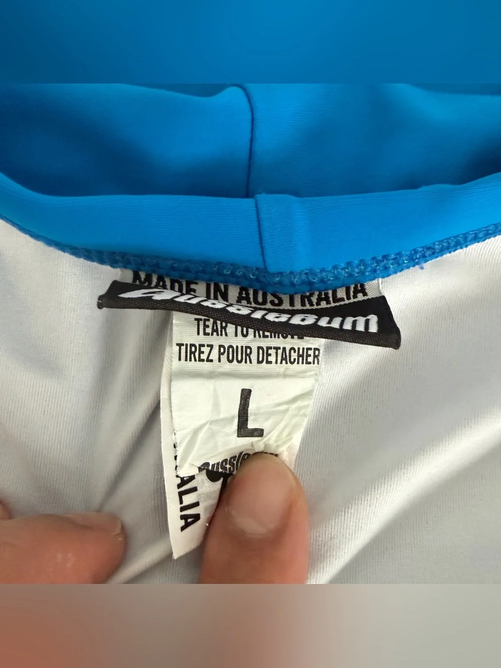 AussieBum Men’s Blue Swim Trunk Square Cut Swimwear Size L Made in Australia